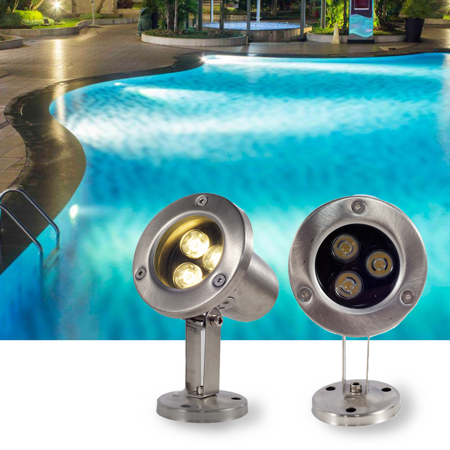 Commercial Waterproof Underwater Ip68 Warm White Color Under Water Swimming Pool Led Underwater Light 3W