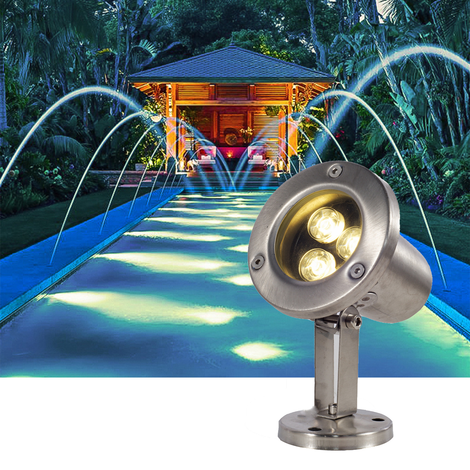 Commercial Waterproof Underwater Ip68 Warm White Color Under Water Swimming Pool Led Underwater Light 3W