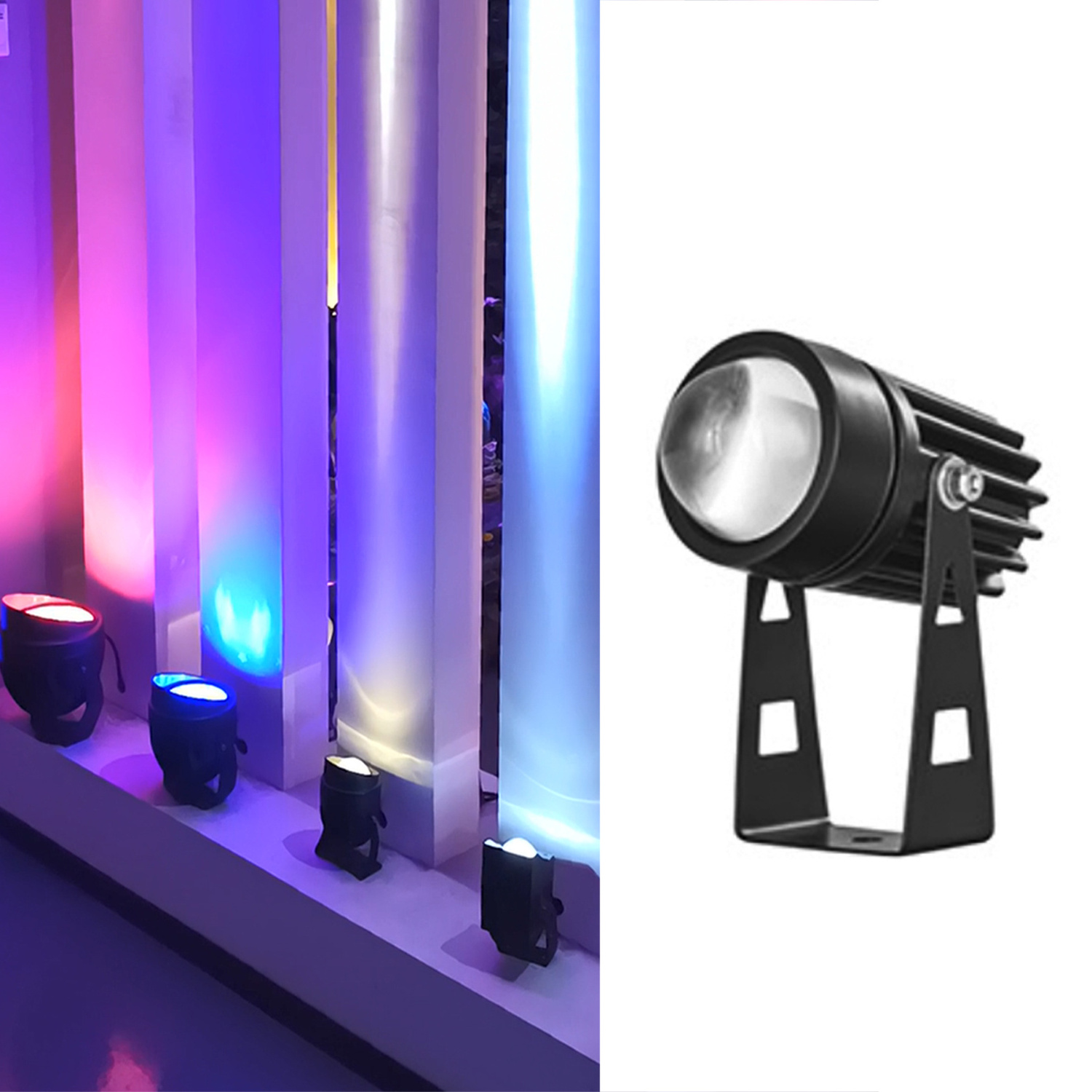 IP65 Waterproof 3W Colored Rgb Landscape Lighting Wall Washer Narrow Beam Angle Led Flood Light