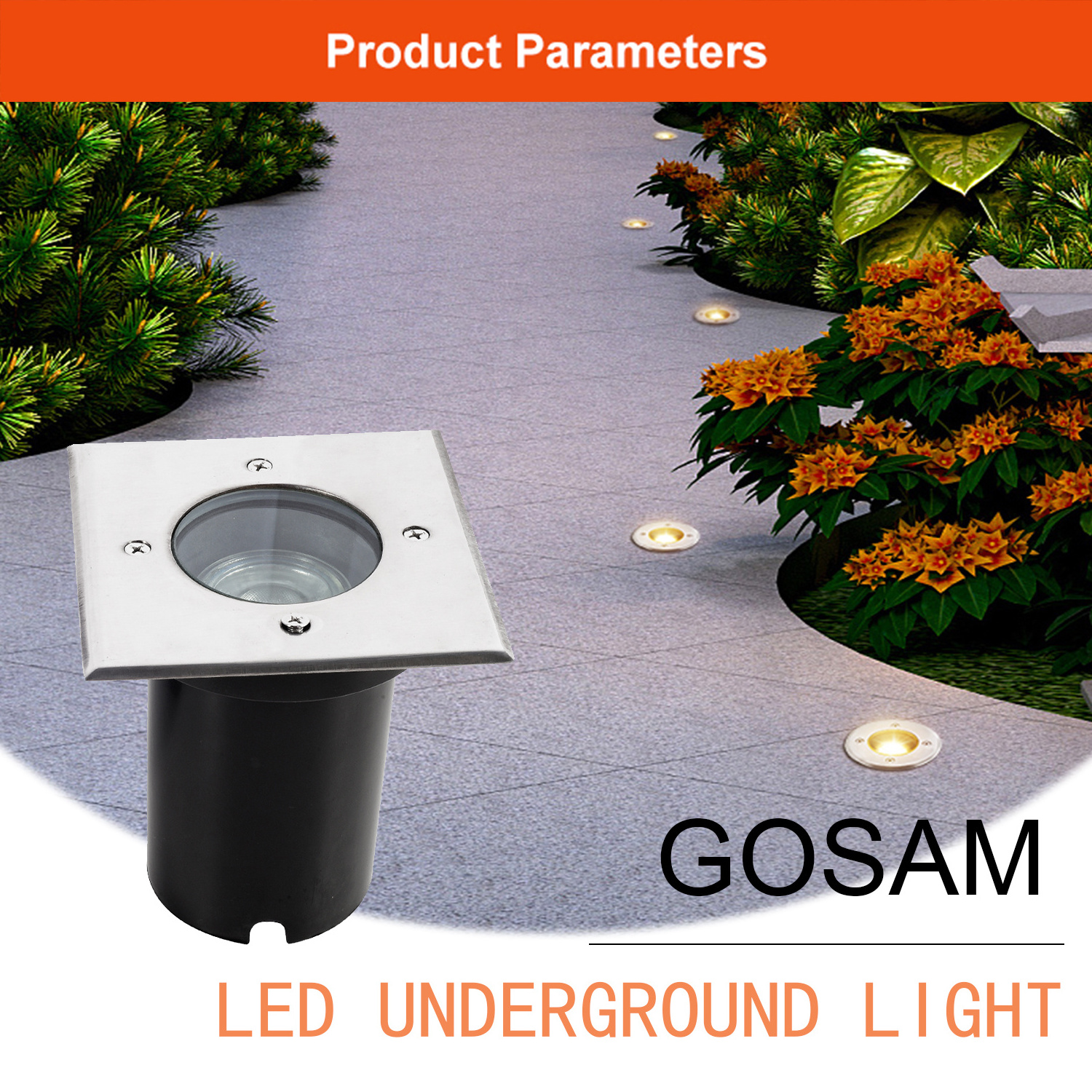 Outdoor ip67 3w 4w 5w 6w 9w stainless steel cover gu10 rgb parking garage deck garden lighting recessed floor led buried lights