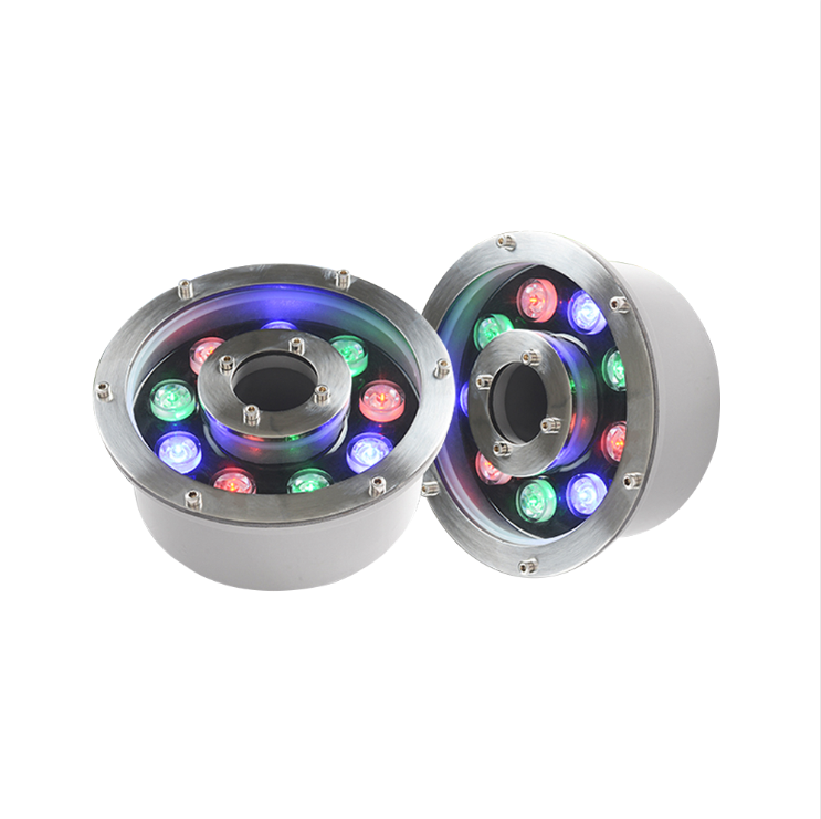 High Quality Ip68 Rgb 9W 12W Underwater Donut Pond Ring Light Dmx Dancing Fountain Light