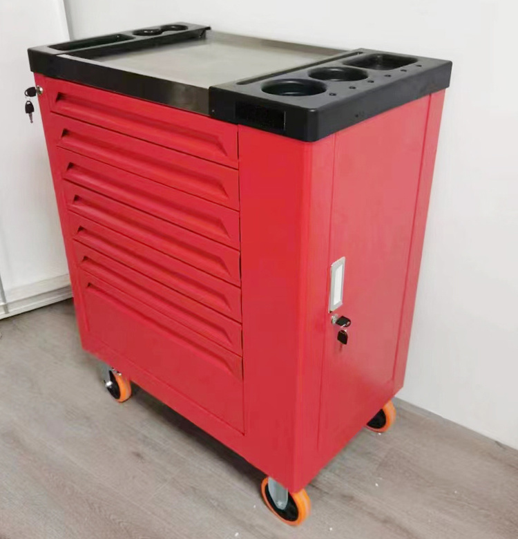 Custom mobile metal tool garage storage drawer Tool cart cabinet with 2 drawers with hole plates