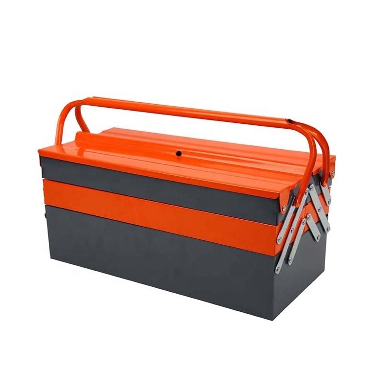 Yongkang Factory 18-inch tool box, portable metal locking tool box organizer with 5 cantilever tool trays