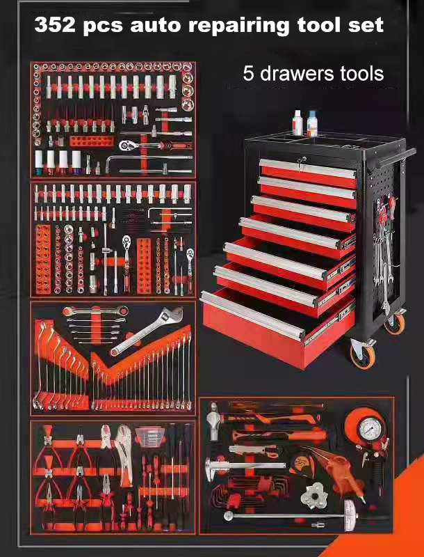 OEM ODM 7 Drawers Rolling Metal Tool Cabinet Trolley Cart With Workshop Tool Sets Box Automobile Maintenance And Repair Industry