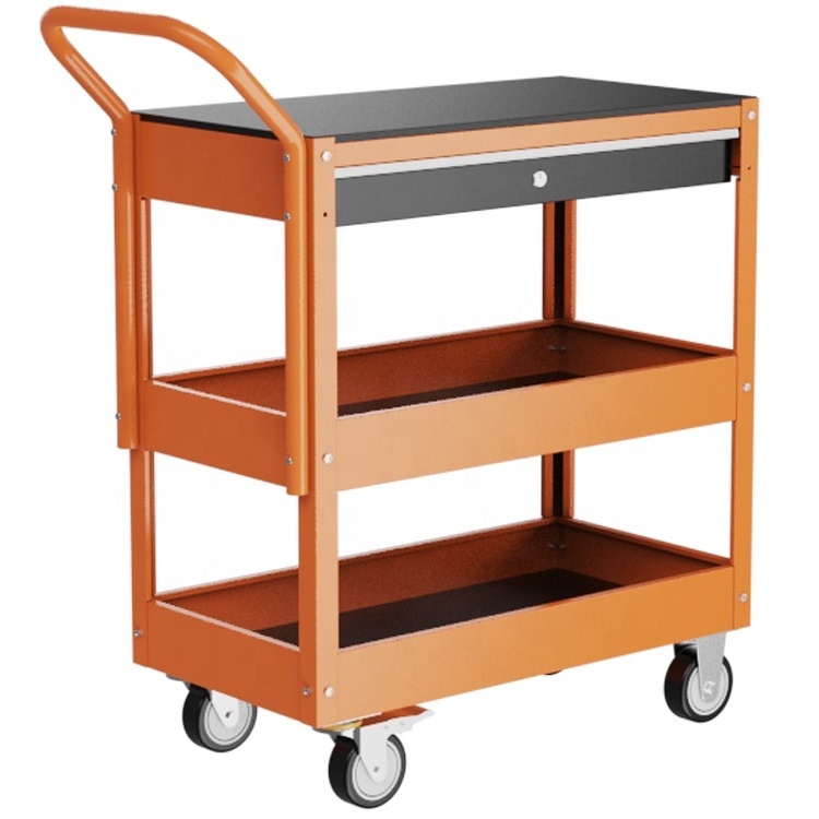 3 tiers New Style Three Layer Mobile Rolling Utility Detailing Tool Cart Organizer For Garage Rolling Detailing Cart