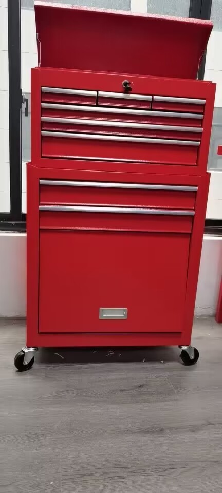 8 Drawer Storage cabinet LS Us General Tool Box Parts Metal Tool Cabinet / Roller Tool Chest With Hutch Made In China