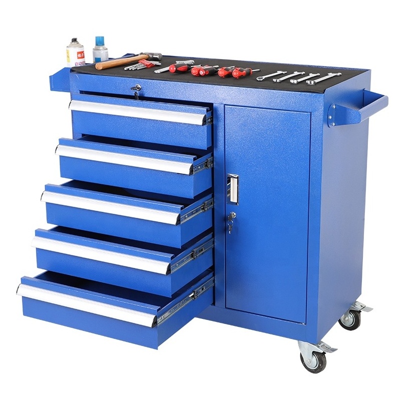 warehouse tool trolley with wheel and handle roller tool  cart tools set metal storage cabinet with hooks and plastic bins