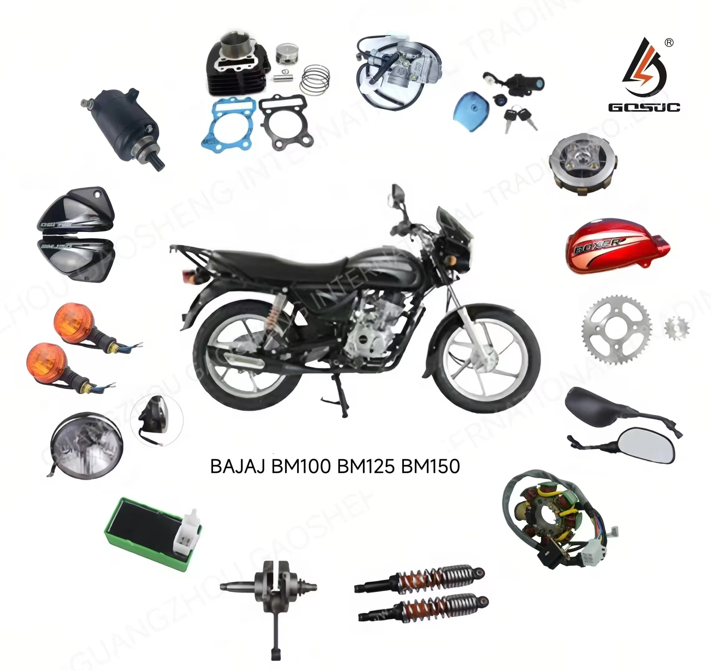 Hot sale BAJAJ Boxer Motorcycle Accessoires Engine Parts Body Parts for BM100 BM125 BM150