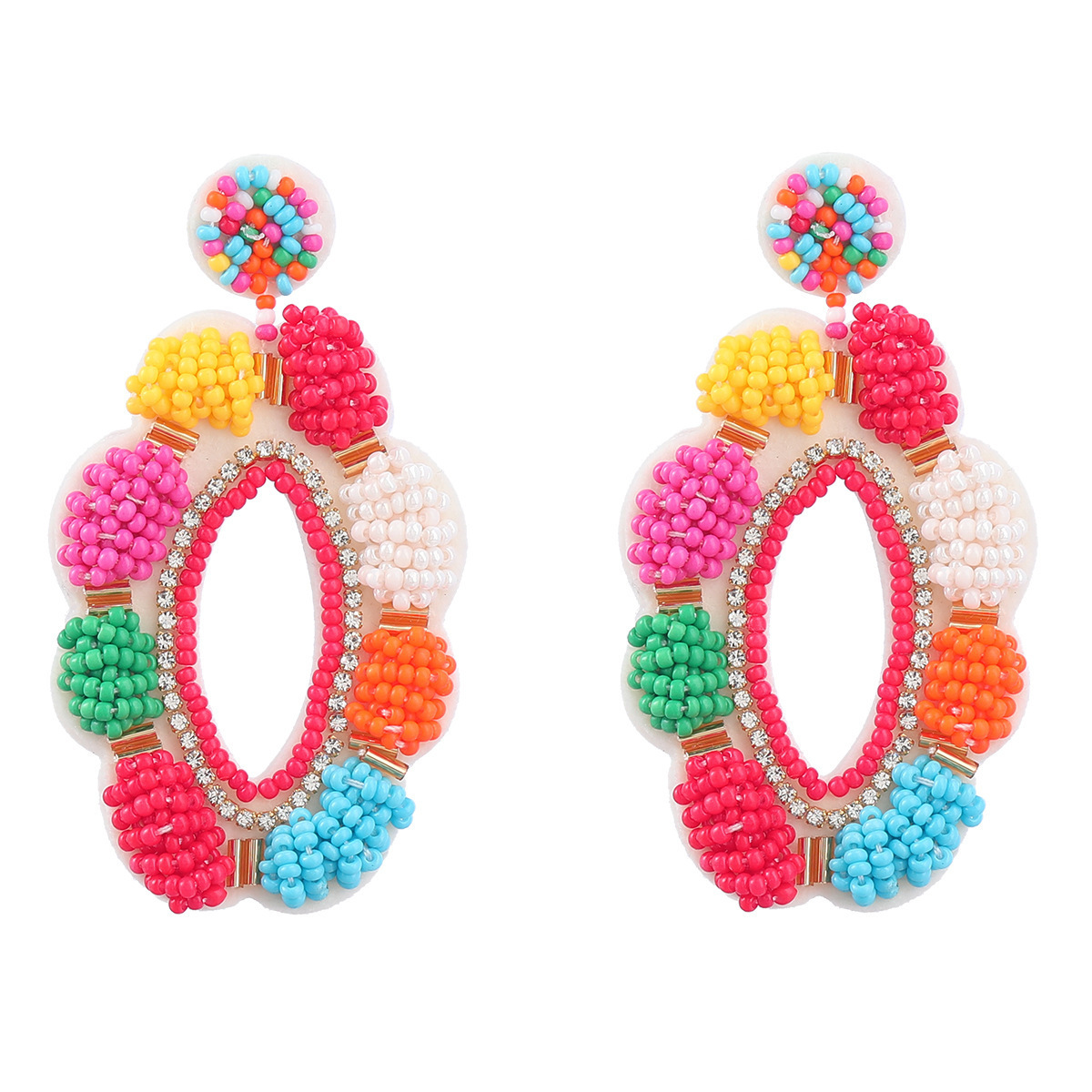 2023 Trending Oversized Western Charms For  Earings Fancy Women Handmade Beaded Dainty Earrings