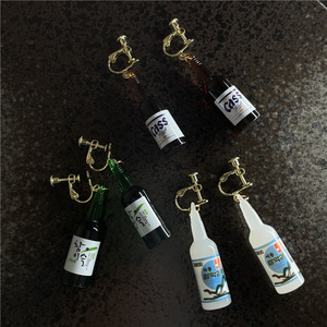 Ear Clip On Earrings Non Pierced Minimalist Charms Bulk Resin Wine Bottle Punk Women Cute Cartoon Earrings Hoops