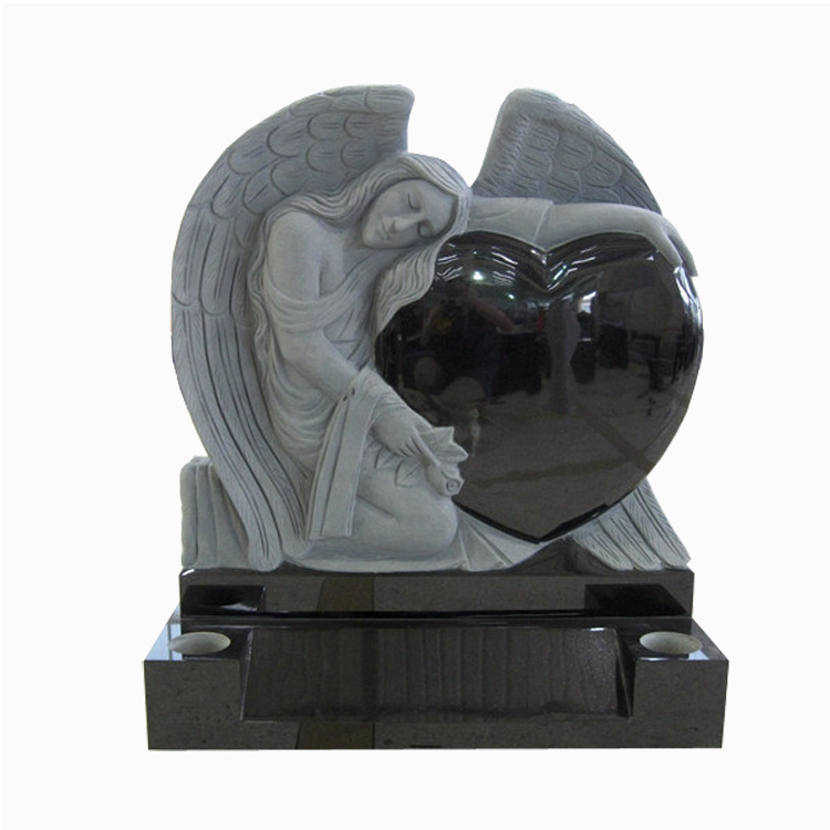 Wholesale Black Granite Angel statue Tombstones And Monuments