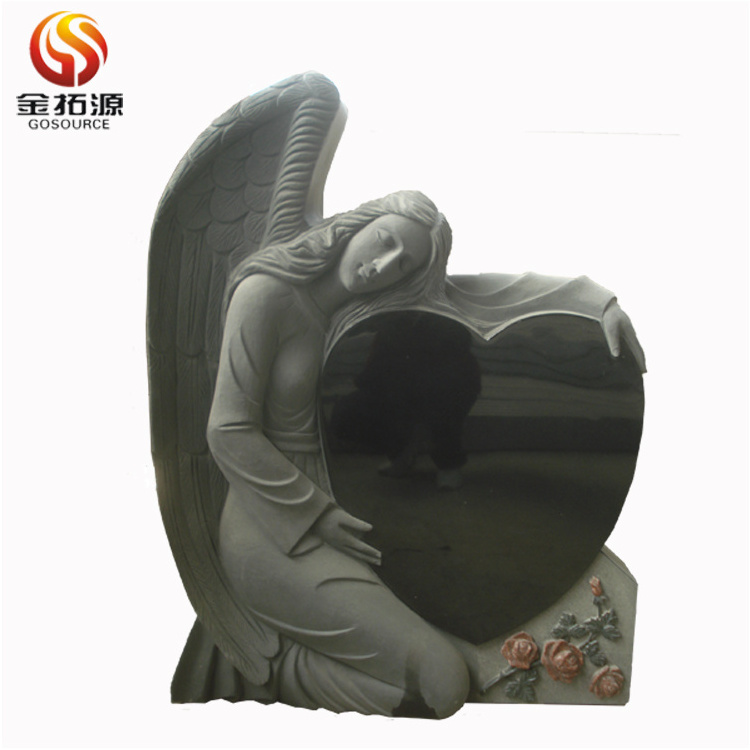 Wholesale Black Granite Angel statue Tombstones And Monuments