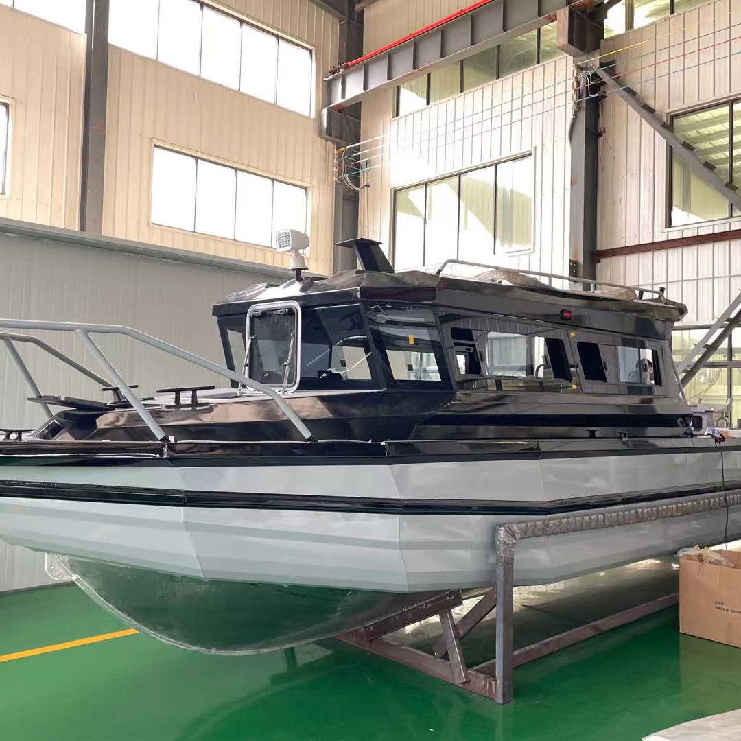 Gospel 9m all welded brand new aluminum large cabin modern outboard engine design fishing boat with CE certificate