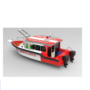 26ft 8m aluminum rescue boat water hospital ambulance boat for sale