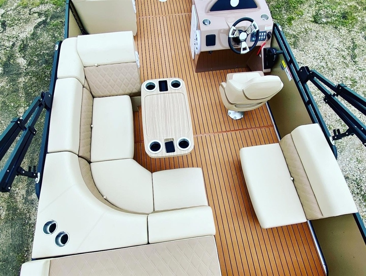 7m 23ft aluminum luxury  leisure tritoon floating family party boats lake pontoon boat for sale