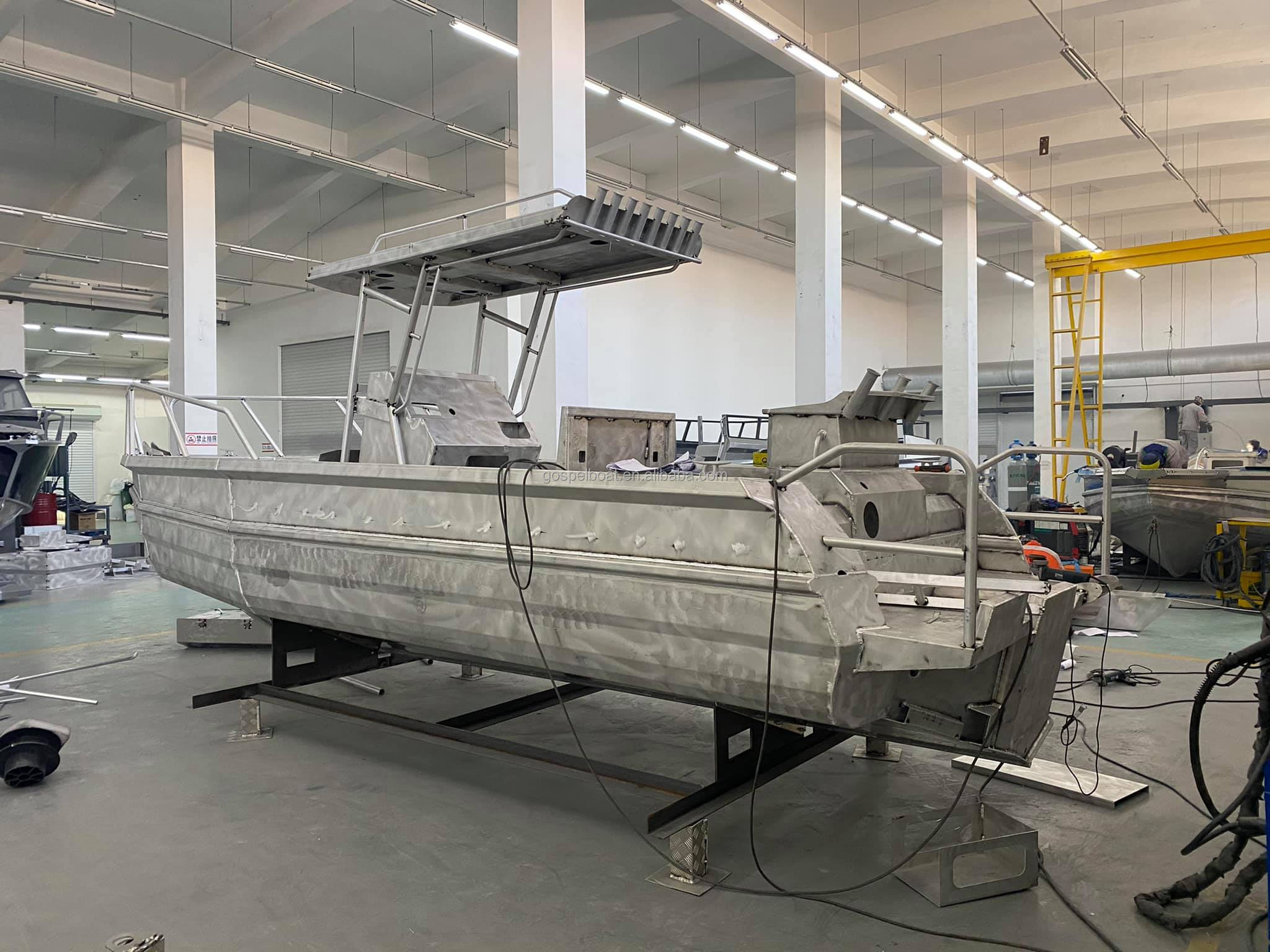 aluminium boat for Sale 7.5m/25ft Easy Craft Center Console welded aluminium fishing boat with CE /Speed Boat