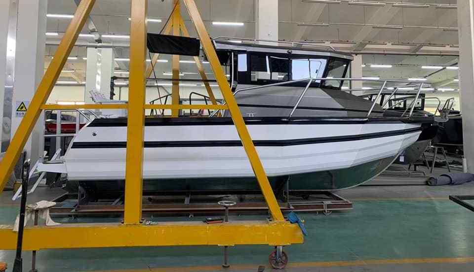 Gospel aluminum boat 6.85m/23ft Easy Craft Cabin Cruiser welded aluminum fishing boat with walkaround & handbasin & gas stove