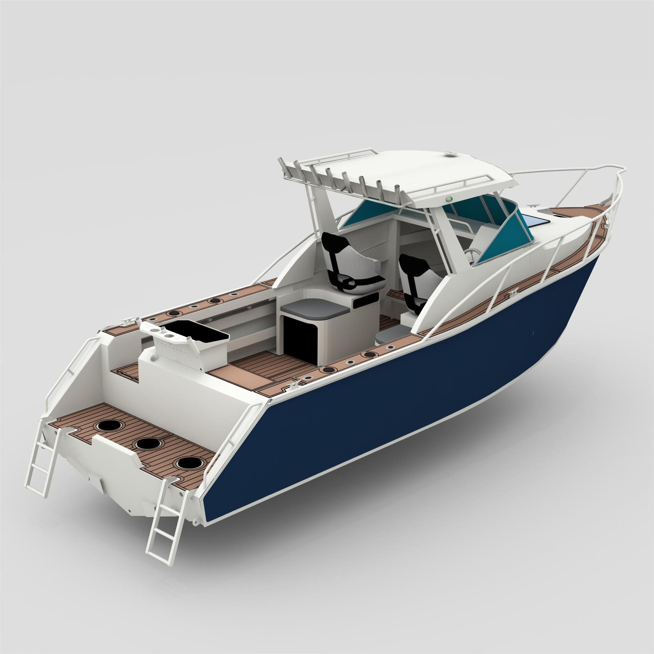 7.5m sport aluminum luxury fishing boat yacht boats for the ocean