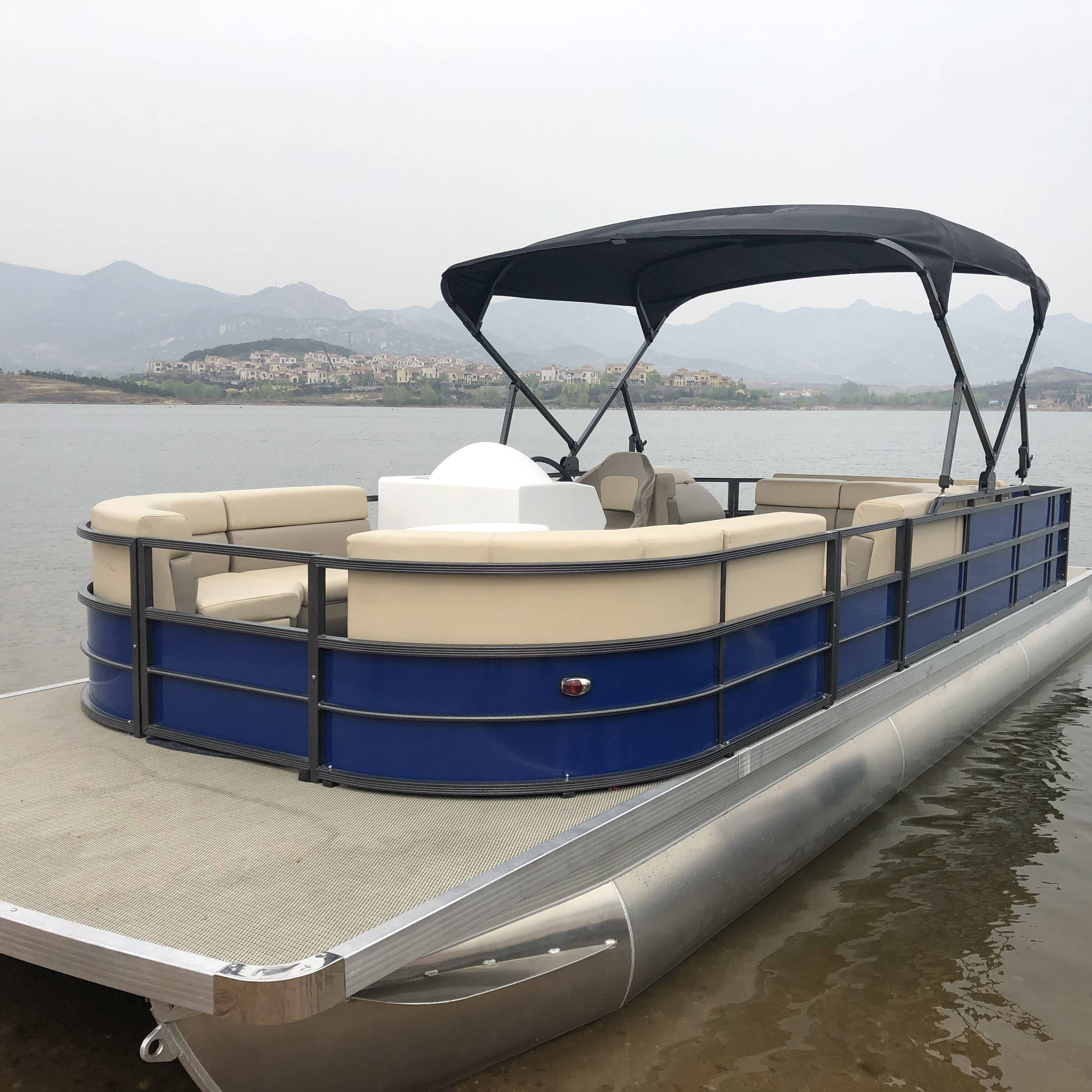 6.98m Aluminum Pontoon Boat With Hydraulic Steering