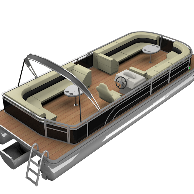 Brand new 30ft Best Selling Party Barge Floating Tritoon Pontoon Boat With Swingback For Sale