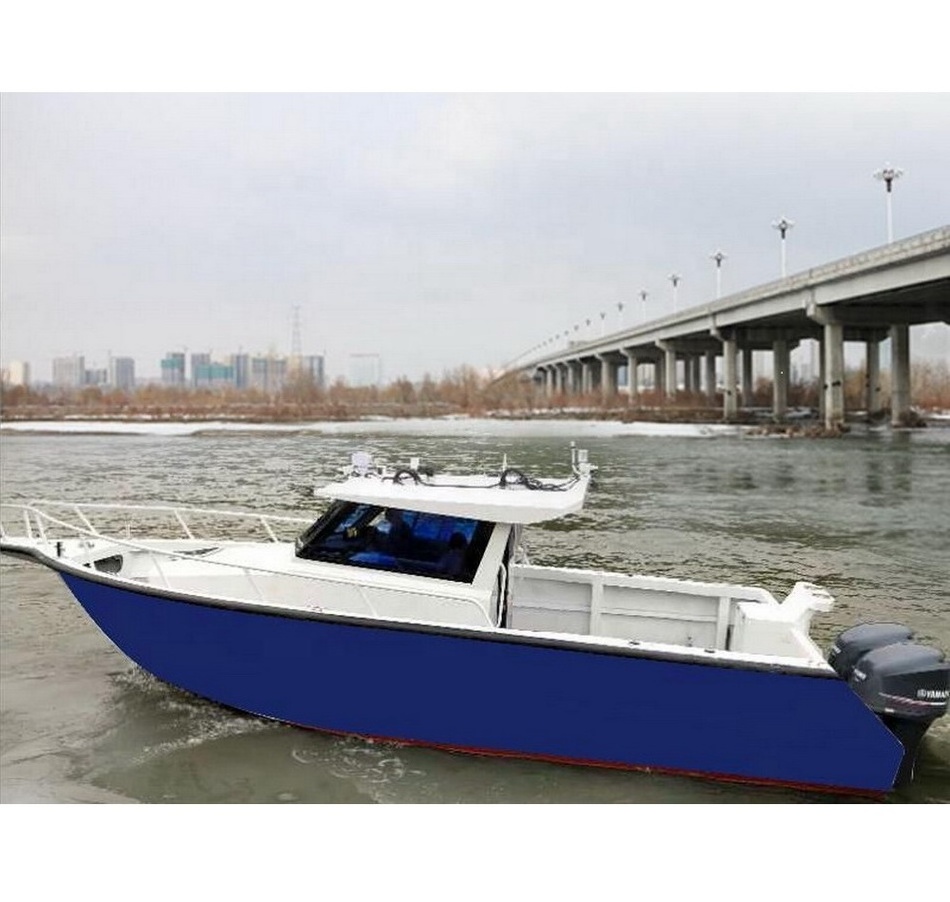 New Design Luxury Yacht 8m(26.2ft) Aluminum Center Cabin Fishing Boat with Closed Hardtop