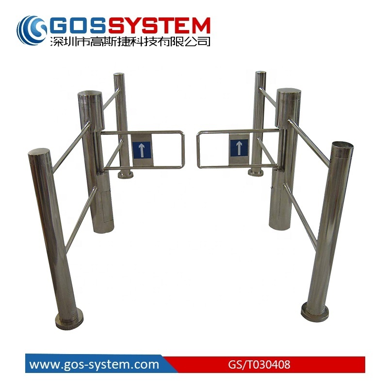 GOS SYSTEM Stainless Steel Security Barrier Supermarket Entrance Access Control Turnstile Manual Swing Gate