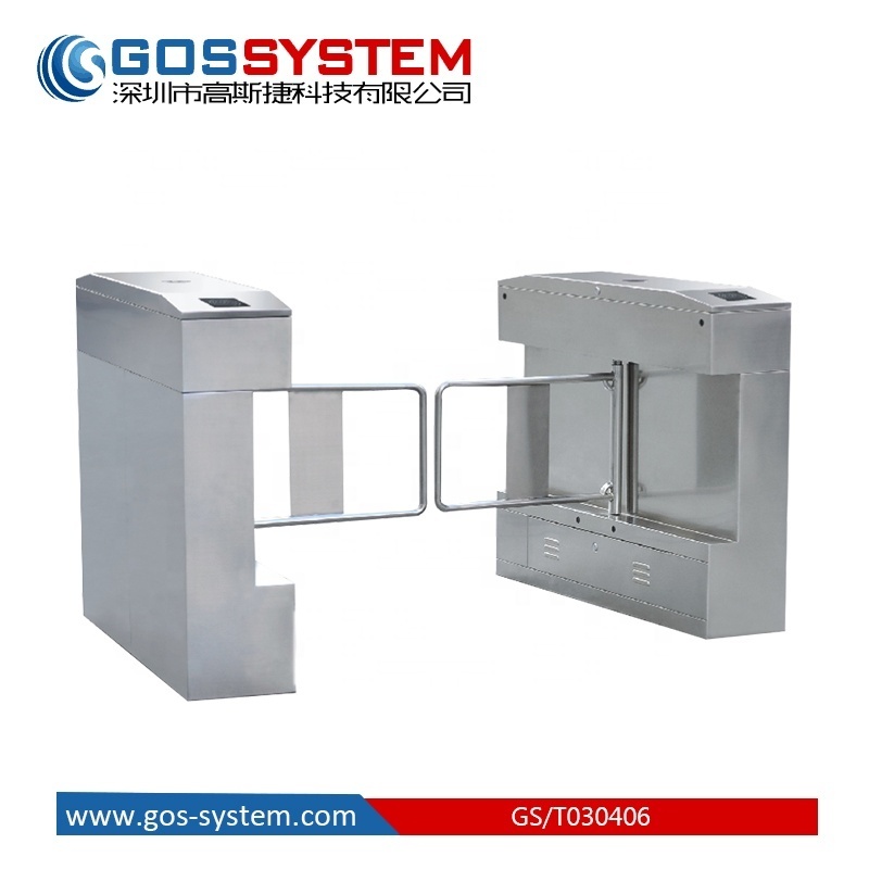 GOS SYSTEM Stainless Steel Security Barrier Supermarket Entrance Access Control Turnstile Manual Swing Gate