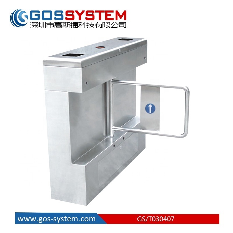 GOS SYSTEM Stainless Steel Security Barrier Supermarket Entrance Access Control Turnstile Manual Swing Gate