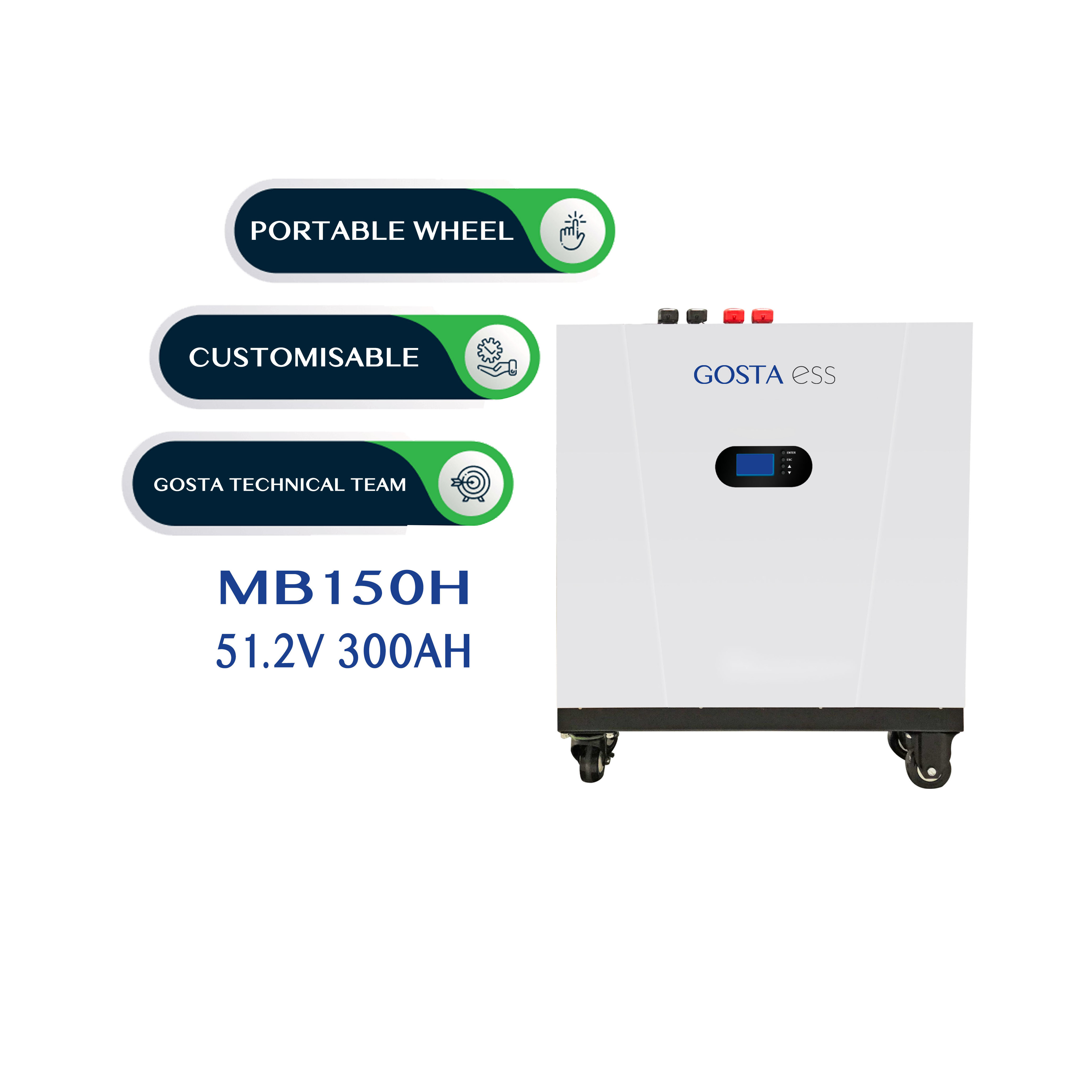 GOSTA MB150H 51.2V 280AH 300AH 320AH High Durability Maneuverable Easy to Use Charging Home Battery Station