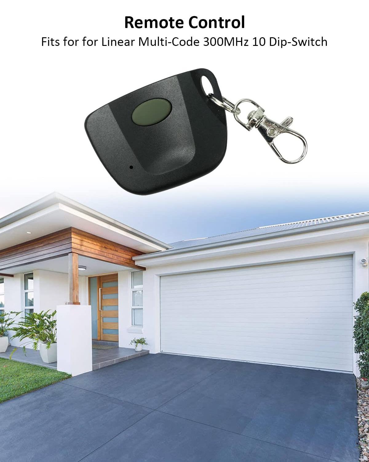 HY Keychain Remote Control Linear Multi-Code 433MHz Mini Garage door wireless Opener Remote with 10 Position Dip Switches