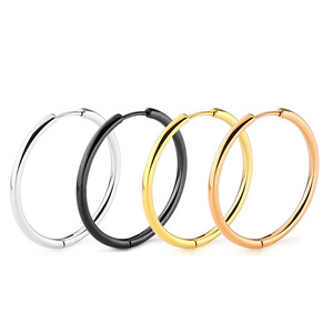 316L Surgical Stainless Steel Geometric Minimalist 2.5mm Hoop Stock For Men Women Gold Round Huggie Cartilage Hoop Earrings