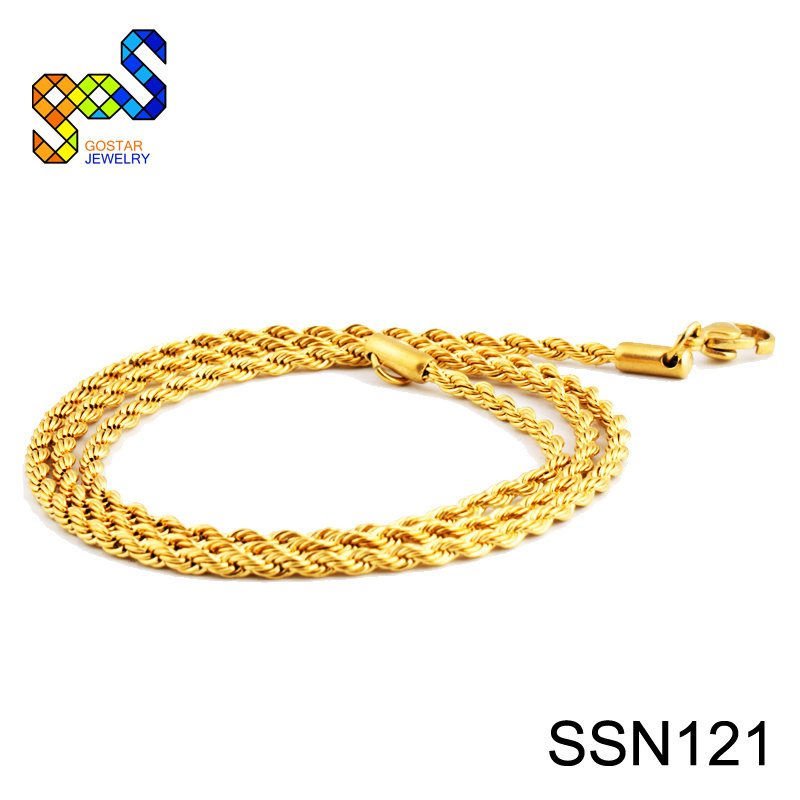 Cheap Dubai Jewelry gold plated stainless steel necklace new gold chain design for men