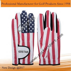 Full Printing USA Flag PU Golf Glove,Synthetic Leather Golf Glove with Printing