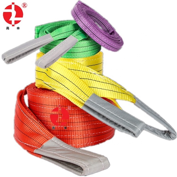 1t 2t 3t 4t 5t 6t 8t 10t 12t fabric eslinga lifting polyester flat web sling Webbing sling belt