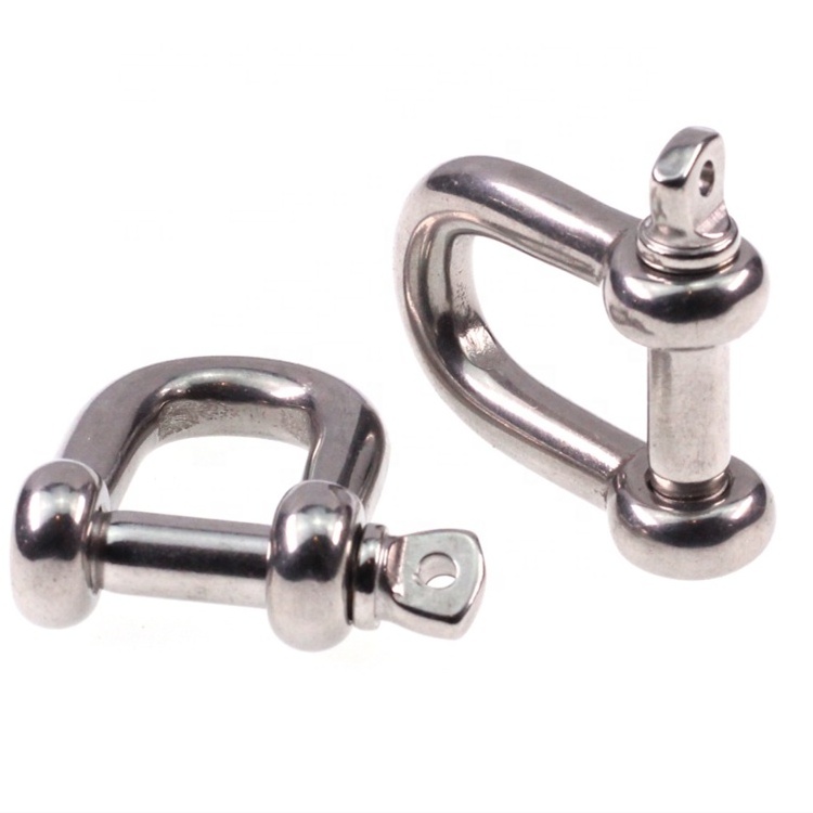 JIS AISI 304 SS316 stainless steel D shackle with screw pin