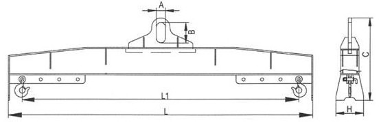 Heavy duty lifting crane spreader beam