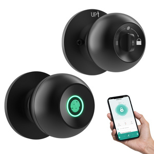 Gosund Quick Release Ball Smart Door Knob Biometric Fingerprint Electric Knob Door Lock Bolts for App Control Interior Doors