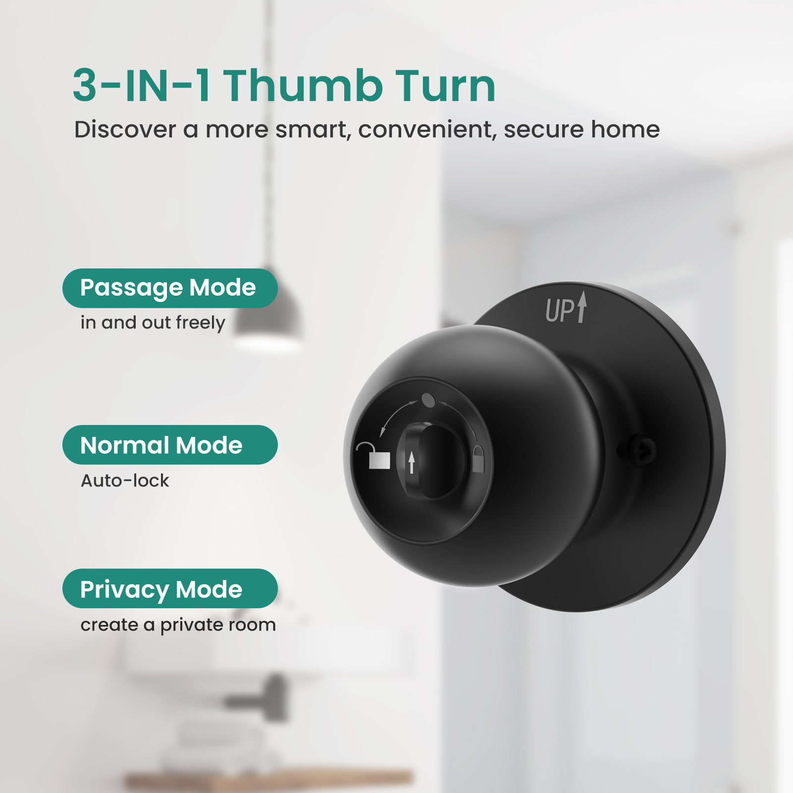 Gosund Quick Release Ball Smart Door Knob Biometric Fingerprint Electric Knob Door Lock Bolts for App Control Interior Doors