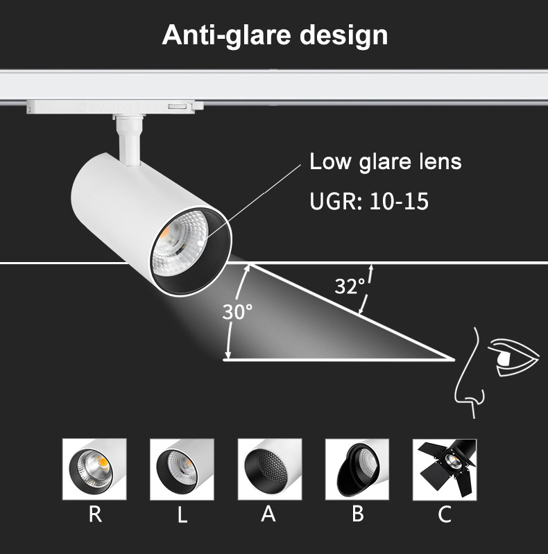 Commercial Price Customized style parameter function color 12W 20W 30W 40W 50W COB LED track light