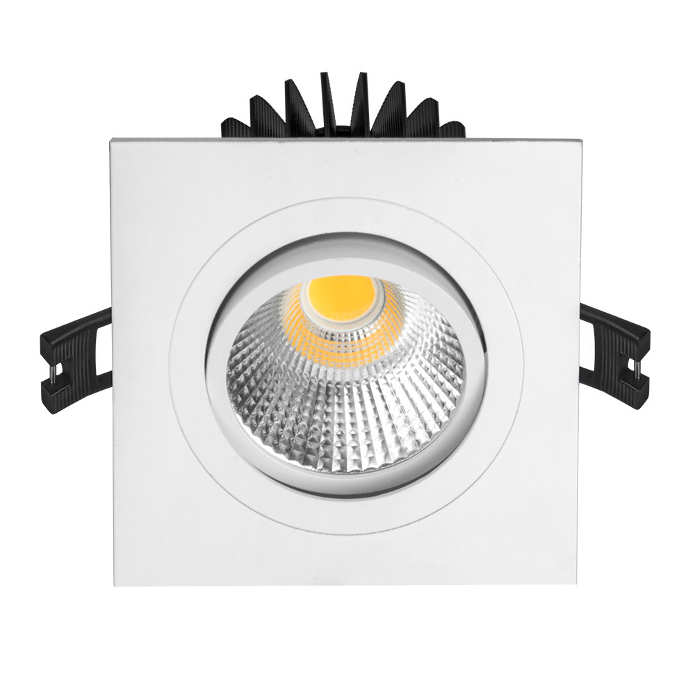 Square 8W 2-way rotatable flicker free CRI90/97 ceilling recessed LED downlight for indoor comercial lighting