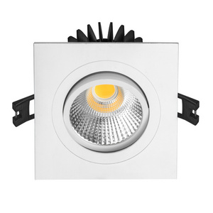 Square 8W 2-way rotatable flicker free CRI90/97 ceilling recessed LED downlight for indoor comercial lighting