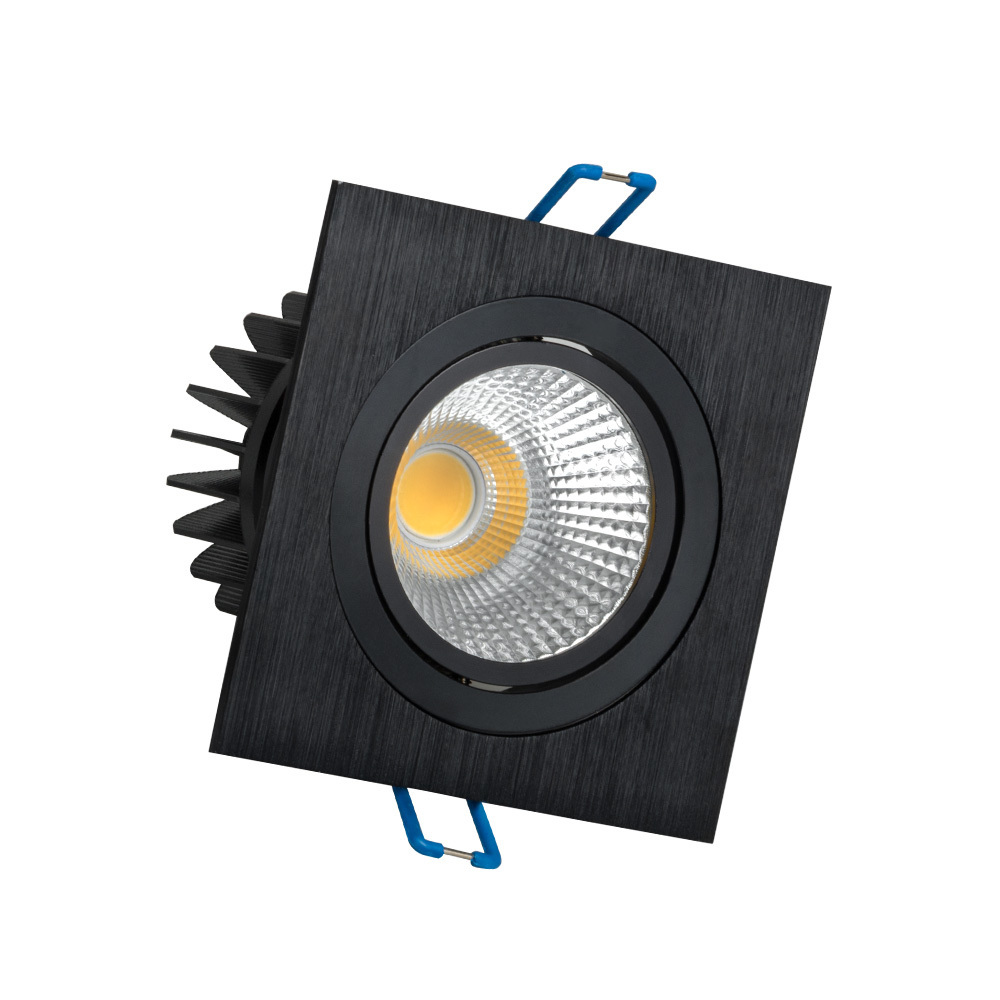 Square 8W 2-way rotatable flicker free CRI90/97 ceilling recessed LED downlight for indoor comercial lighting