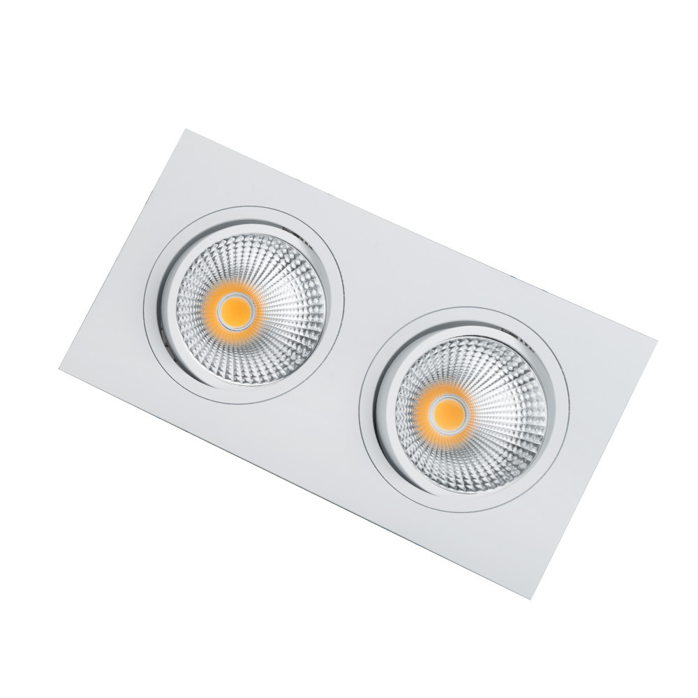 Twin COB 12W Square recessed tilt Downlight LED COB Kitchen Bathroom Down light