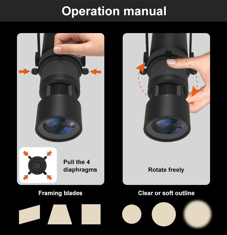 zoomable focus function led track rail lighting dimmable contour spotlight