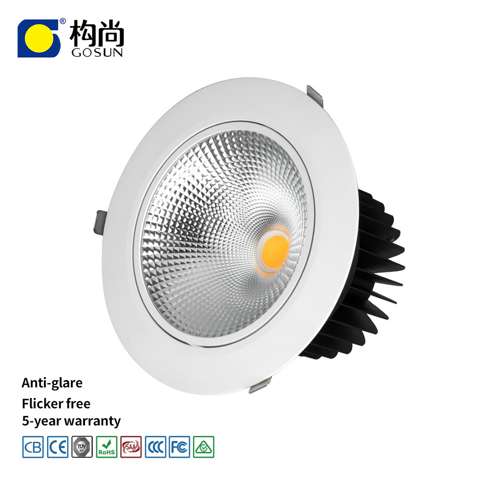 high lumen 4500-5000lm anti-glare smart dimmable downlight 52W recessed led downlight