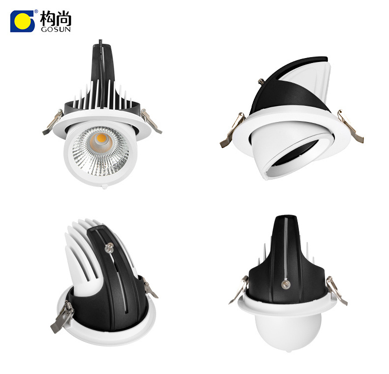 Universal Rotatable Flicker free 8W Recessed COB LED Gimbal downlight 5 years warranty for indoor comercial lighting