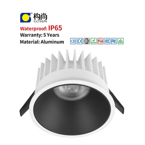 Cutout 75-80mm IP65 waterproof recessed downlight flicker free no dimmable led downlight with 5 years warranty