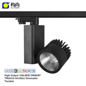 Anti-glare upright type led track spotlight 32w 360 degrees rotatable for shop supermarket lobby