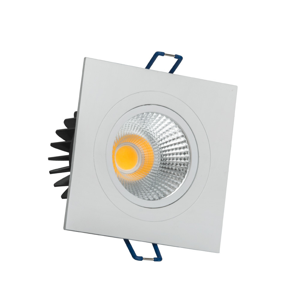 Square 8W 2-way rotatable flicker free CRI90/97 ceilling recessed LED downlight for indoor comercial lighting