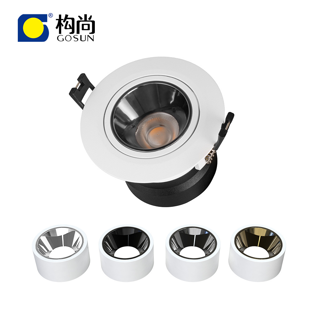 Anti glare CRI80/90/97 15-60 degree smart dimmable recessed 8W LED ceiling spotlight